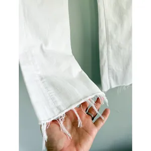 Madewell | EUC Cali Demi-Boot Jeans Pure White Raw Hem Cropped Flare | Sz 28 thumbnail 3