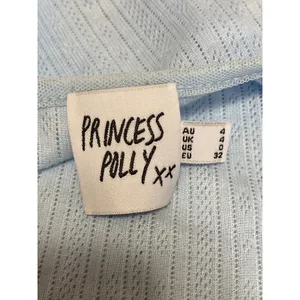 Princess Polly Barbaro Blue Long Sleeve Tie Crop Bolero Cardigan Sweater Top 0 thumbnail 5