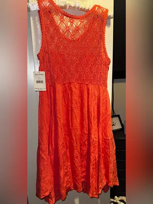 NWT Free People Fiesta Coral Lace Dress thumbnail 10