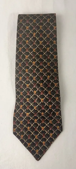 Bugatti Mens Tie Grey & Mauve Paisley Necktie Silk Office Party thumbnail 1