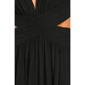 Lulus Vivid Imagination Black Cutout Maxi Dress Long Formal Chiffon Large NWT thumbnail 4