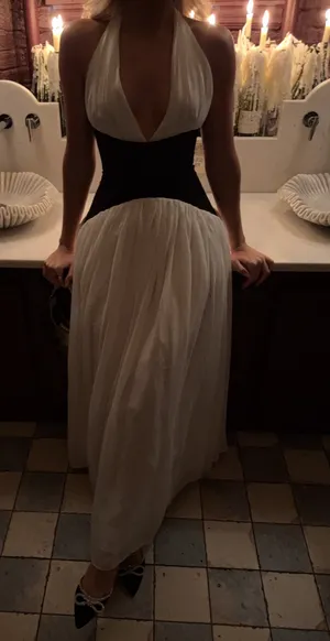 Leau Boutique Dress Black White Maxi Gown thumbnail 1