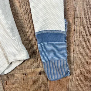 Free People We The Free Cream Waffle Knit Kyoto Cuff Thermal Top XS Mixed Media thumbnail 2