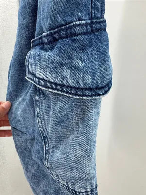 GAP Easy Jean pull on Light Blue Washed Denim Cargo Joggers tapered L drawstring thumbnail 5