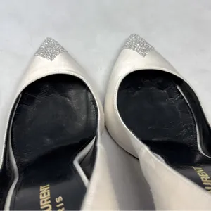 Saint Laurent Tower 110 Strass Embellished Silk Satin Pointed Toe Pump Heel 36.5 thumbnail 9
