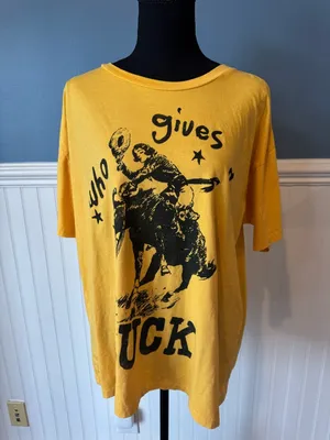 🤠NWT Daydreamer - Who Gives A Buck Tee ~ Size Small oversized Yellow thumbnail 4