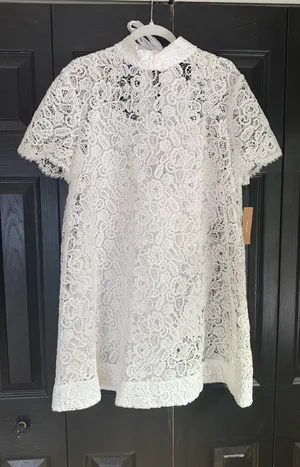 Few Moda White Lace Mini Shift Dress thumbnail 2