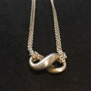 Tiffany & Co Sterling Silver Infinity Necklace 16” with Box & Pouch thumbnail 3