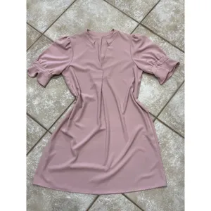 Women's Light Pink Short Sleeve Ruffle Dress – Size Large (L) thumbnail 6