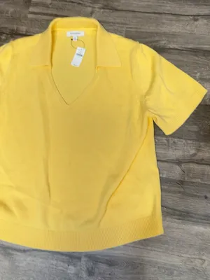 Banana Republic NWT Yellow Cotton Short Sleeve Polo Sweater XL thumbnail 5
