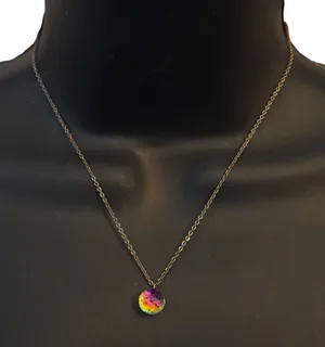 Vintage rainbow prism crystal pendant necklace thumbnail 1