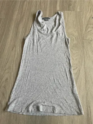 Vince Women's Ribbed Tank Top — Light Heather Gray thumbnail 1