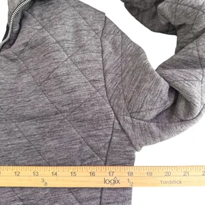 Lululemon Quarter‎ Zip Quilted Pullover Size 4 Gray Mock Neck Thumbholes thumbnail 8