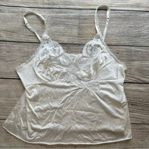 Vintage 90s‎ Vanity Fair Lace Camisole Top Womens Large 40/46 Lingerie USA Ivory thumbnail 1