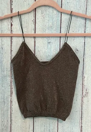 NWOT Intimately Free People Sparkly Skinny Strap Seamless Brami thumbnail 1