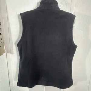 Columbia Black Fleece Zip Up Vest Size Large EUC thumbnail 4