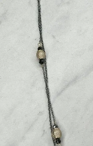 Chico's Double Strand Long Beaded Chain Link Necklace thumbnail 8