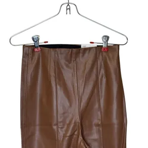 Zara Women's Legging High-Rise Skinny Leg Faux Leather Minimalist‎ Brown XS NWT thumbnail 2