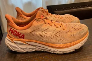 Hoka Clifton 8 melon color running shoes 8.5B women thumbnail 1