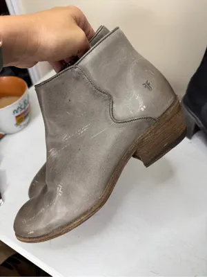 Frye "Carson Piping Bootie" Graphite Grey Leather Ankle Boot | Women's Size 10 thumbnail 8