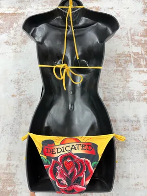 Deadstock Christian Audigier Ed Hardy Graphic Bikini Swimsuit S thumbnail 4