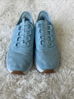 Skechers Light Blue No Lace Athletic Womens Walking Shoes, size 8 @ thumbnail 2