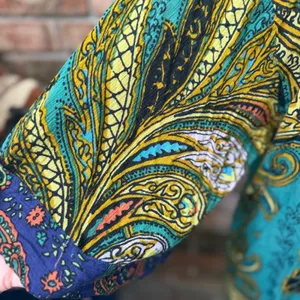 Free People Charmer Paisley Kimono Duster One Size Bohemian Vibrant Hippie thumbnail 2