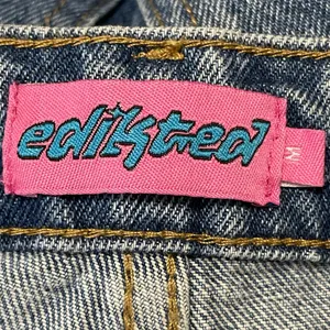 Edikted Women's Blue High Rise Baggy Wide Leg Cargo Denim Jeans Pants Size M thumbnail 4