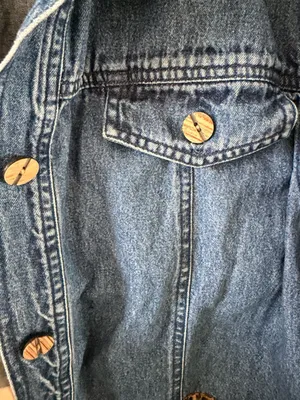 Y2K Vintage Western Country Boho Chic Leopard Print Beaded Trim Denim Jacket thumbnail 13