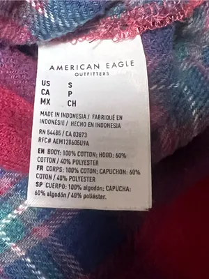 American Eagle Outfitters Distressed Hooded Plaid Flannel Shirt Women Size Small thumbnail 6