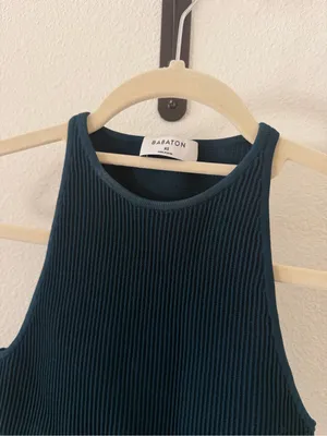 Artizia Babaton Stefano Ribbed Sculpt Tank in Herbage Green thumbnail 3