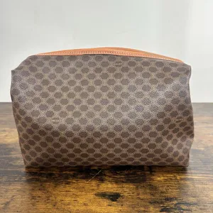 Celine Brown Macadam Toiletry Bag Made In Italy Travel Cosmetic Case Unisex thumbnail 2