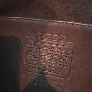 VTG 1993 COACH Brown MITCHELL Zip Leather Bag USA 9938 thumbnail 4