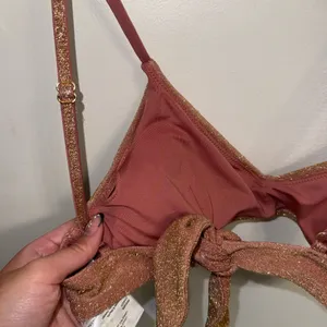 PRE-OWNED H&M Metallic Sparkle Mauve Bikini Adjustable Strap Top 4 thumbnail 6