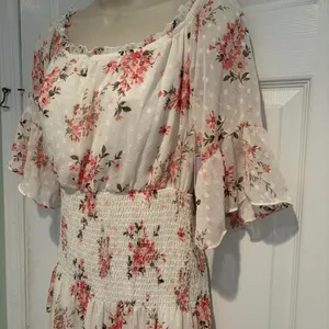 Premier Amour Womens Floral Swiss Dot Maxi Dress‎ Pink Ivory P7DA7499 Size 6 NWT thumbnail 2