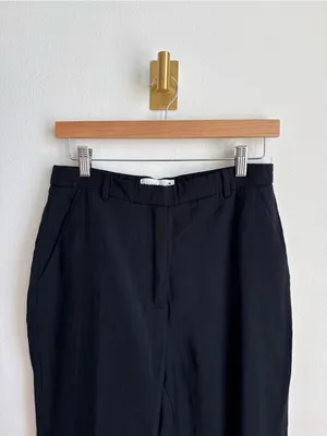 Abercrombie & Fitch Sloane Crepe Tailored Trousers Black Ultra High Rise 28 thumbnail 3