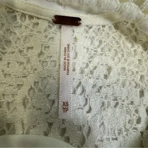 Free People Holy Mountain Mini Floral Crochet Dress Ivory Cottagecore Coquette thumbnail 3