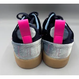 Steve Madden Tucker Navy Sneakers‎ 9 Velour Casual Gum Sole Pink Accents thumbnail 3