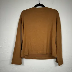 Reformation Brown Organic Cotton Blend V Neck Sweater Women S Bell Sleeve Luxury thumbnail 11