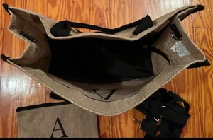 Monogrammed Letter “A” Tote Set - Large Bag W/ Removable Straps & Makeup Pouch thumbnail 5