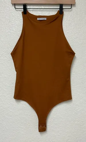 REORIA Brown Bodysuit Size Medium thumbnail 1