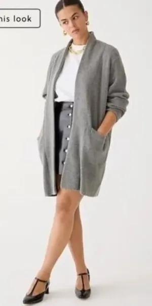 J. Crew Gray Cocoon‎ Merino Wool Alpaca Blend Sweater Blazer Size XS thumbnail 1