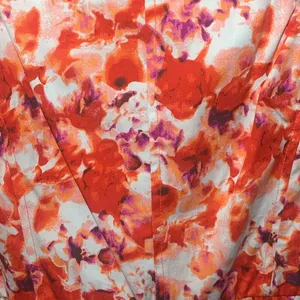 CHELSEA28 Fit & Flare Cotton Minidress in Orange Blue Blushed Blooms Medium thumbnail 3