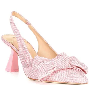 Antonio Melani Lenore Raffia Bow Slingback Pumps, Size 6 - Pink Salt thumbnail 1