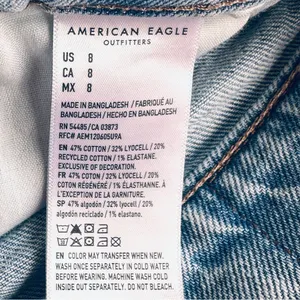 American Eagle Outfitters Light Blue Denim Frayed Hem Women's Shorts thumbnail 10