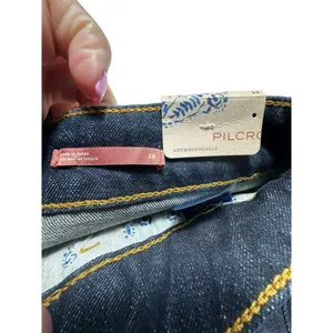 NWT PILCRO Anthropologie 28 Split Hem Straight Leg Jeans Stretch High Rise R11-7 thumbnail 10