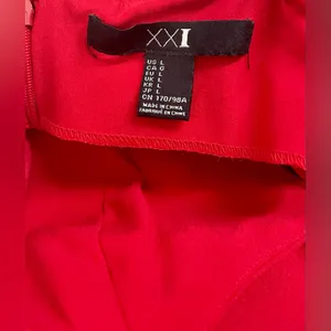 Forever 21 Red (Adjustable) Spaghetti Strap Short Dress Sz L thumbnail 5