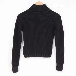 One Step Up Sweater Womens Medium Black Ribbed Knit Turtleneck Excellent thumbnail 3