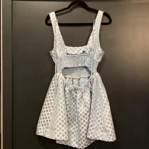 Hill House Home The Snowflake Brocade Cher sleeveless flare mini Dress L thumbnail 3