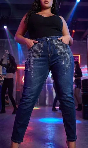 Ashley Stewart Crystal Skinny Jeans thumbnail 1
